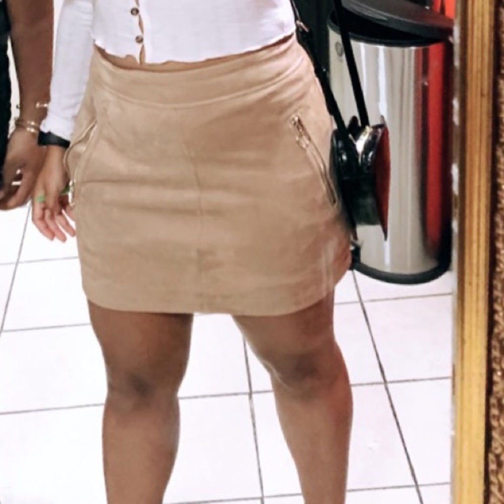 Blush pink mini skirt